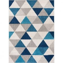 Mystic Alvin Blue 5 ft. x 7 ft. Modern Geometric Area Rug by Well Woven