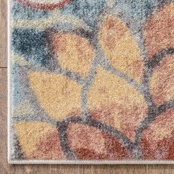 Rodeo Lissa Bohemian Eclectic Floral Blue 5 ft. 3 in. x 7 ft. 3 in. Area Rug by Well Woven -Linon Home Decor Sales blue well woven area rugs ro 184 5 1f 1000