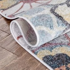 Rodeo Lissa Bohemian Eclectic Floral Blue 5 ft. 3 in. x 7 ft. 3 in. Area Rug by Well Woven -Linon Home Decor Sales blue well woven area rugs ro 184 5 66 1000