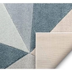 Ruby Tamara Blue Mid-Century Modern Geometric 5 ft. 3 in. x 7 ft. 3 in. Area Rug by Well Woven -Linon Home Decor Sales blue well woven area rugs ru 192 5 1f 1000