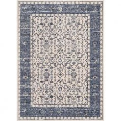 Topkapi Savona Persian Floral Medallion Blue 7 ft. 10 in. x 9 ft. 10 in. Distressed Area Rug by Well Woven