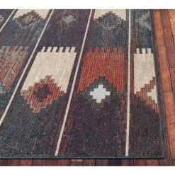 Taos Socorro Blue Scandinavian Tribal Southwestern 6 ft. 7 in. x 9 ft. 2 in. Area Rug by Well Woven -Linon Home Decor Sales blue well woven area rugs ts 44 6 4f 1000