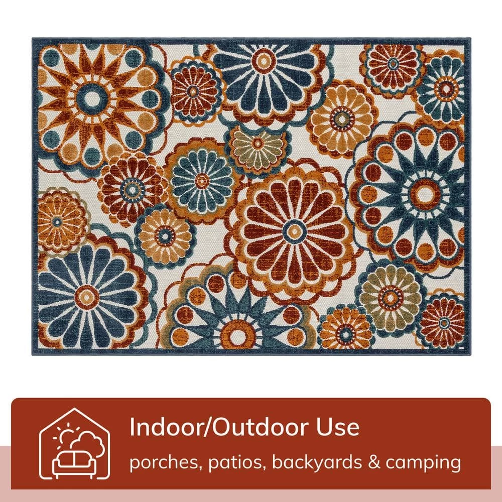 Dorado Seri Modern Geometric Blue 2 ft. 7 in. x 9 ft. 10 in. Runner Rug High-Low Indoor/Outdoor by Well Woven 6 Dorado Seri Modern Geometric Blue 2 ft. 7 in. x 9 ft. 10 in. Runner Rug High-Low Indoor/Outdoor by Well Woven - Image 4