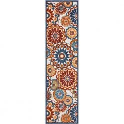 Dorado Seri Modern Geometric Blue 2 ft. 7 in. x 9 ft. 10 in. Runner Rug High-Low Indoor/Outdoor by Well Woven