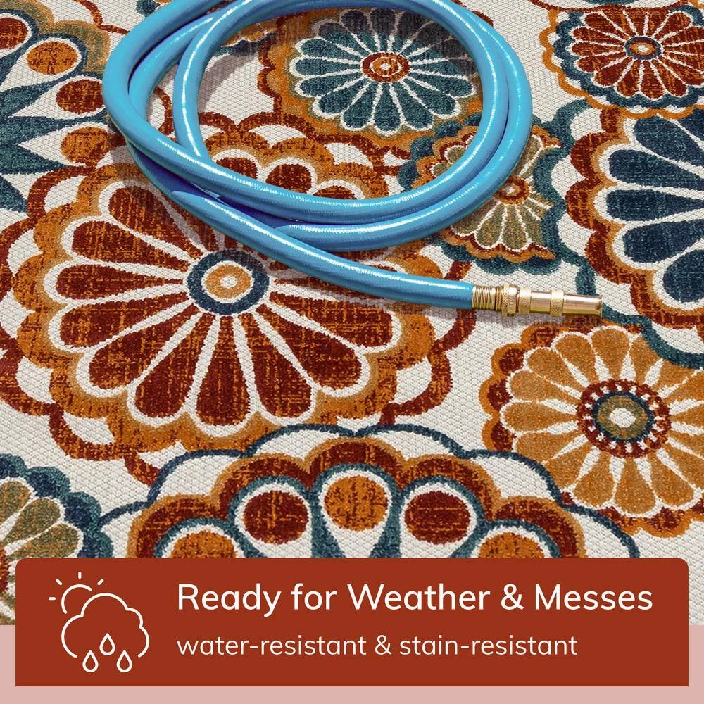 Dorado Seri Modern Geometric Blue 2 ft. 7 in. x 9 ft. 10 in. Runner Rug High-Low Indoor/Outdoor by Well Woven 5 Dorado Seri Modern Geometric Blue 2 ft. 7 in. x 9 ft. 10 in. Runner Rug High-Low Indoor/Outdoor by Well Woven - Image 3