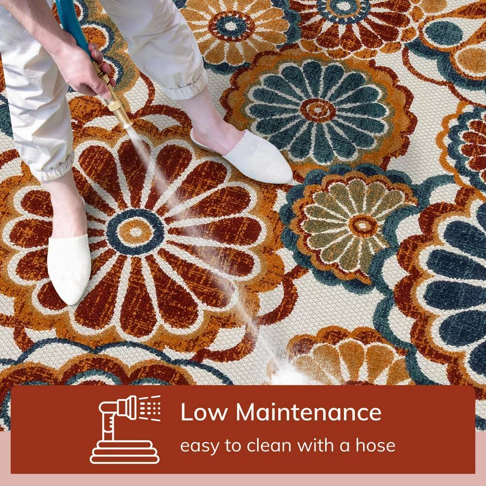 Dorado Seri Modern Geometric Blue 2 ft. 7 in. x 9 ft. 10 in. Runner Rug High-Low Indoor/Outdoor by Well Woven 4 Dorado Seri Modern Geometric Blue 2 ft. 7 in. x 9 ft. 10 in. Runner Rug High-Low Indoor/Outdoor by Well Woven - Image 2