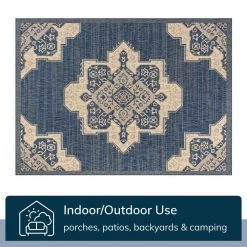Medusa Bloome Blue Medallion 5 ft. 3 in. x 7 ft. 3 in. Indoor/Outdoor Area Rug by Well Woven 15 Medusa Bloome Blue Medallion 5 ft. 3 in. x 7 ft. 3 in. Indoor/Outdoor Area Rug by Well Woven -Linon Home Decor Sales blue well woven outdoor rugs med 24 5 44 1000
