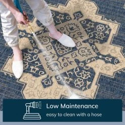 Medusa Bloome Blue Medallion 5 ft. 3 in. x 7 ft. 3 in. Indoor/Outdoor Area Rug by Well Woven 13 Medusa Bloome Blue Medallion 5 ft. 3 in. x 7 ft. 3 in. Indoor/Outdoor Area Rug by Well Woven -Linon Home Decor Sales blue well woven outdoor rugs med 24 5 4f 1000