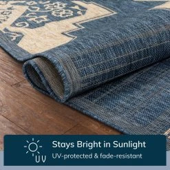 Medusa Bloome Blue Medallion 5 ft. 3 in. x 7 ft. 3 in. Indoor/Outdoor Area Rug by Well Woven 16 Medusa Bloome Blue Medallion 5 ft. 3 in. x 7 ft. 3 in. Indoor/Outdoor Area Rug by Well Woven -Linon Home Decor Sales blue well woven outdoor rugs med 24 5 fa 1000