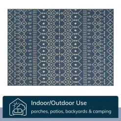 Medusa Nord Blue Moroccan Tribal 7 ft. 10 in. x 9 ft. 10 in. Indoor/Outdoor Area Rug by Well Woven -Linon Home Decor Sales blue well woven outdoor rugs med 54 7 44 1000