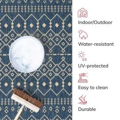 Medusa Nord Blue Moroccan Tribal 7 ft. 10 in. x 9 ft. 10 in. Indoor/Outdoor Area Rug by Well Woven -Linon Home Decor Sales blue well woven outdoor rugs med 54 7 76 1000