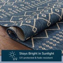 Medusa Nord Blue Moroccan Tribal 7 ft. 10 in. x 9 ft. 10 in. Indoor/Outdoor Area Rug by Well Woven -Linon Home Decor Sales blue well woven outdoor rugs med 54 7 fa 1000