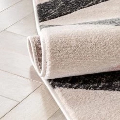 Good Vibes Millie Blush Pink Modern Zigzag Stripes 5 ft. 3 in. x 7 ft. 3 in. Area Rug by Well Woven -Linon Home Decor Sales blush pink well woven area rugs gv 17 5 fa 1000