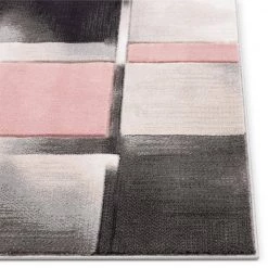 Good Vibes Louisa Blush Pink Modern Geometric Boxes 5 ft. 3 in. x 7 ft. 3 in. Area Rug by Well Woven -Linon Home Decor Sales blush pink well woven area rugs gv 77 5 4f 1000