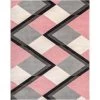 Good Vibes Nora Blush Pink Modern Geometric Stripes and Boxes 5 ft. 3 in. x 7 ft. 3 in. Area Rug by Well Woven 2 Good Vibes Nora Blush Pink Modern Geometric Stripes and Boxes 5 ft. 3 in. x 7 ft. 3 in. Area Rug by Well Woven -Linon Home Decor Sales blush pink well woven area rugs gv 87 5 64 1000