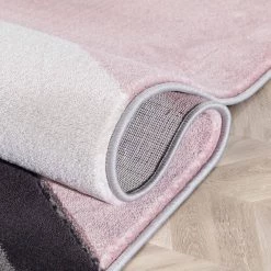 Good Vibes Nora Blush Pink Modern Geometric Stripes and Boxes 5 ft. 3 in. x 7 ft. 3 in. Area Rug by Well Woven -Linon Home Decor Sales blush pink well woven area rugs gv 87 5 fa 1000