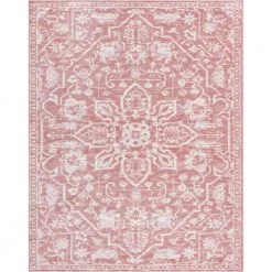 Dazzle Disa Blush Vintage Distressed Medallion Oriental 7 ft. 3 in. x 9 ft. 3 in. Area Rug by Well Woven