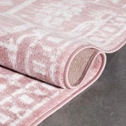 Dazzle Disa Blush Vintage Distressed Medallion Oriental 7 ft. 3 in. x 9 ft. 3 in. Area Rug by Well Woven -Linon Home Decor Sales blush well woven area rugs dz 00 6 fa 1000