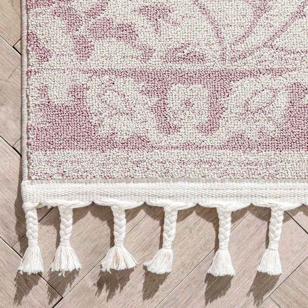 Loop-De-Loop Mara Blush 7 ft. 10 in. x 10 ft. 6 in. Medallion Botanical Area Rug by Well Woven 6 Loop-De-Loop Mara Blush 7 ft. 10 in. x 10 ft. 6 in. Medallion Botanical Area Rug by Well Woven - Image 4