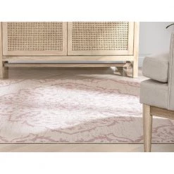 Loop-De-Loop Mara Blush 7 ft. 10 in. x 10 ft. 6 in. Medallion Botanical Area Rug by Well Woven 17 Loop-De-Loop Mara Blush 7 ft. 10 in. x 10 ft. 6 in. Medallion Botanical Area Rug by Well Woven -Linon Home Decor Sales blush well woven area rugs ldl 239 7 76 1000