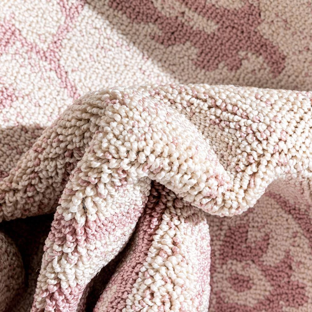 Loop-De-Loop Valentina Blush 7 ft. 10 in. x 10 ft. 6 in. Oriental Medallion Area Rug by Well Woven 7 Loop-De-Loop Valentina Blush 7 ft. 10 in. x 10 ft. 6 in. Oriental Medallion Area Rug by Well Woven - Image 5