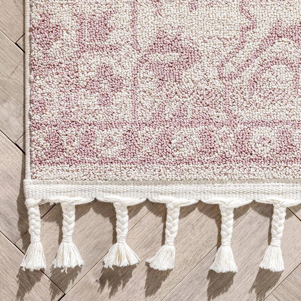 Loop-De-Loop Valentina Blush 7 ft. 10 in. x 10 ft. 6 in. Oriental Medallion Area Rug by Well Woven 6 Loop-De-Loop Valentina Blush 7 ft. 10 in. x 10 ft. 6 in. Oriental Medallion Area Rug by Well Woven - Image 4