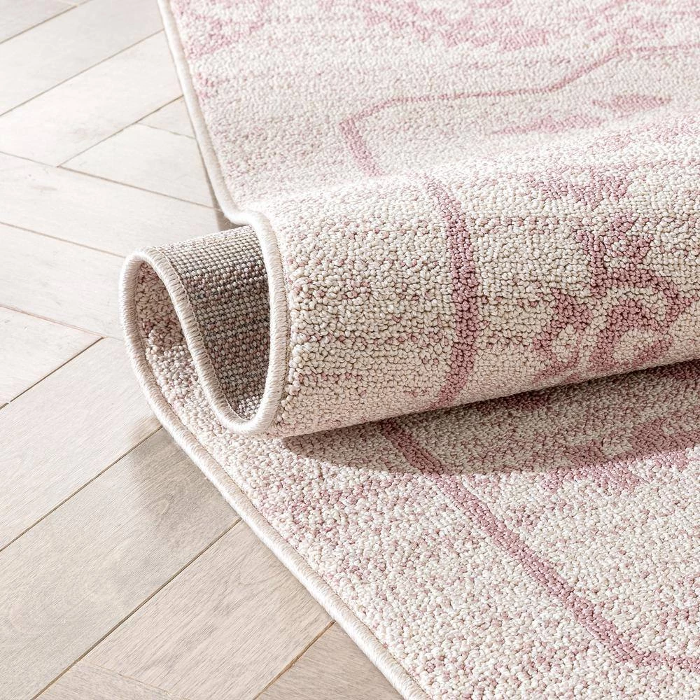 Loop-De-Loop Valentina Blush 7 ft. 10 in. x 10 ft. 6 in. Oriental Medallion Area Rug by Well Woven 9 Loop-De-Loop Valentina Blush 7 ft. 10 in. x 10 ft. 6 in. Oriental Medallion Area Rug by Well Woven - Image 7