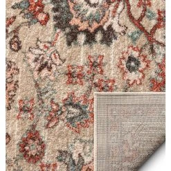 Mystic Harper Modern Bohemian Vintage Floral Blush 5 ft. 3 in. x 7 ft. 3 in. Area Rug by Well Woven -Linon Home Decor Sales blush well woven area rugs mc 209 5 1f 1000