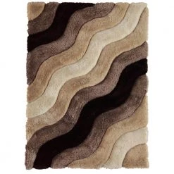 Links Collection Wave Brown 5 ft. x 7 ft. Indoor Area Rug by Linon Home Decor
