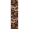 Ruby Leslie Fleur De Lis Brown 2 ft. x 7 ft. Modern Scrolls Runner Rug by Well Woven -Linon Home Decor Sales brown well woven area rugs 600682 64 1000