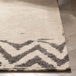 LaaLaa Cassino Contemporary Chevron Flat-Weave Brown 5 ft. 3 in. x 7 ft. 3 in. Area Rug by Well Woven -Linon Home Decor Sales brown well woven area rugs ll 88 5 1f 1000