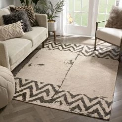 LaaLaa Cassino Contemporary Chevron Flat-Weave Brown 5 ft. 3 in. x 7 ft. 3 in. Area Rug by Well Woven -Linon Home Decor Sales brown well woven area rugs ll 88 5 c3 1000