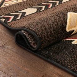 Persa Dakota Tribal Aztec Southwestern Brown 5 ft. 3 in. x 7 ft. 3 in. Area Rug by Well Woven -Linon Home Decor Sales brown well woven area rugs pa 128 5 1f 1000