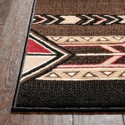 Persa Dakota Tribal Aztec Southwestern Brown 5 ft. 3 in. x 7 ft. 3 in. Area Rug by Well Woven -Linon Home Decor Sales brown well woven area rugs pa 128 5 76 1000