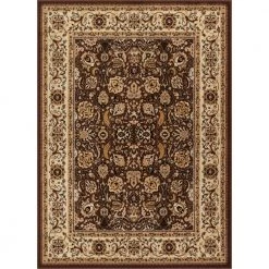 Persa Tabriz 5 ft. 3 in. x 7 ft. 3 in. Traditional Oriental Persian Brown Area Rug by Well Woven