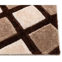 San Francisco Posh Brown Modern Geometric Trellis 5 ft. 3 in. x 7 ft. 3 in. 3D Carved Shag Area Rug by Well Woven -Linon Home Decor Sales brown well woven area rugs sf 37 5 44 1000