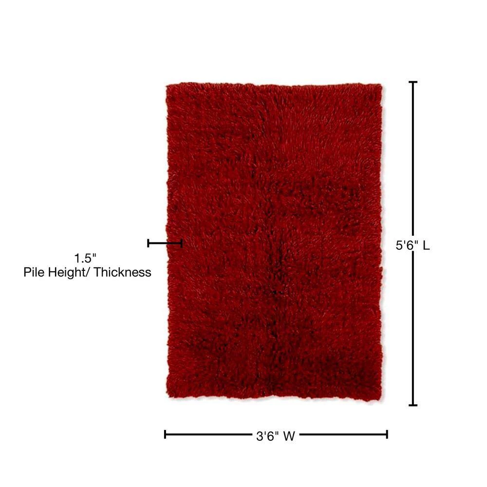 New Flokati Burgundy 4 ft. x 6 ft. Area Rug by Linon Home Decor 4 New Flokati Burgundy 4 ft. x 6 ft. Area Rug by Linon Home Decor - Image 2