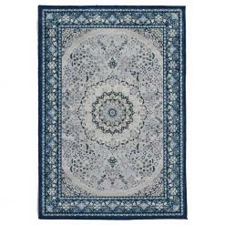 Echelon Sasha Cream/Blue 3 ft. 3 in. x 5 ft. Accent Rug by Linon Home Decor
