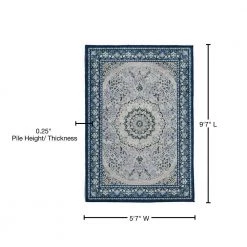 Echelon Sasha Cream/Blue 6 ft. 7 in. x 9 ft. 7 in. Area Rug by Linon Home Decor 12 Echelon Sasha Cream/Blue 6 ft. 7 in. x 9 ft. 7 in. Area Rug by Linon Home Decor -Linon Home Decor Sales cream and blue linon home decor area rugs thd02144 76 1000