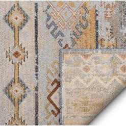 Omaha Alu Tribal Modern Vintage Stripes Cream 7 ft. 10 in. x 10 ft. 6 in. Area Rug by Well Woven -Linon Home Decor Sales cream well woven area rugs om 172 7 44 1000