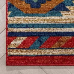 Tulsa Lea Traditional Southwestern Geometric Crimson/Red 7 ft. 10 in. x 10 ft. 6 in. Area Rug by Well Woven -Linon Home Decor Sales crimson red well woven area rugs tu 100 7 76 1000