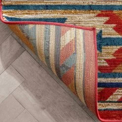 Tulsa Lea Traditional Southwestern Geometric Crimson/Red 7 ft. 10 in. x 10 ft. 6 in. Area Rug by Well Woven -Linon Home Decor Sales crimson red well woven area rugs tu 100 7 fa 1000