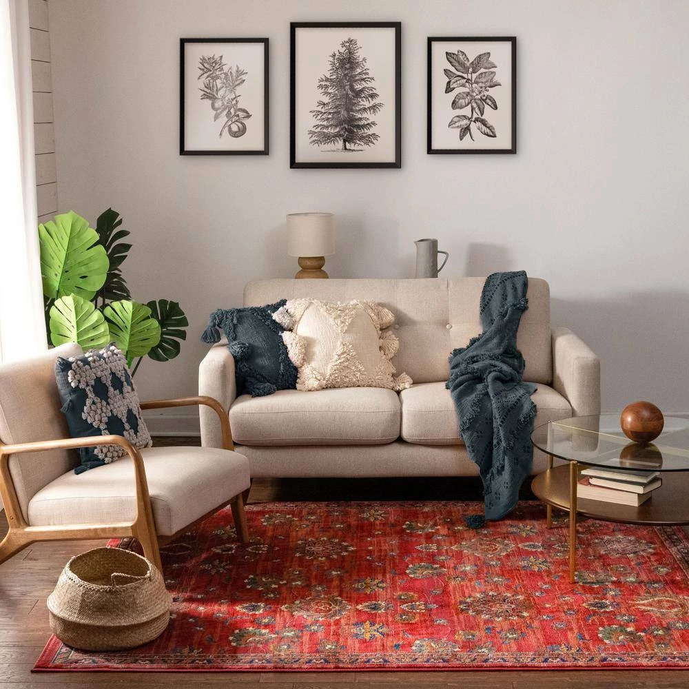 Tulsa Arya Traditional Vintage Oriental Crimson/ Red 3 ft. 11 in. x 5 ft. 3 in. Area Rug by Well Woven 7 Tulsa Arya Traditional Vintage Oriental Crimson/ Red 3 ft. 11 in. x 5 ft. 3 in. Area Rug by Well Woven - Image 5