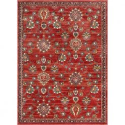 Tulsa Arya Traditional Vintage Oriental Crimson/ Red 3 ft. 11 in. x 5 ft. 3 in. Area Rug by Well Woven