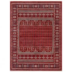 Bokhara Aldo Vintage Antique Tribal Traditional Geometric Pattern Crimson 5 ft. 3 in. x 7 ft. 3 in. Area Rug by Well Woven