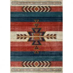 Tulsa Dustin Southwestern Tribal Medallion Crimson 3 ft. 11 in. x 5 ft. 3 in. Area Rug by Well Woven