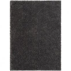 Juni Halden Solid Dark Grey 5 ft. 3 in. x 7 ft. 3 in. Nordic Thick Area Rug by Well Woven