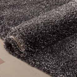 Juni Halden Solid Dark Grey 5 ft. 3 in. x 7 ft. 3 in. Nordic Thick Area Rug by Well Woven -Linon Home Decor Sales dark grey well woven area rugs ju 17 5 76 1000