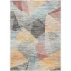 WHOA Laramie Gold/Light Blue/Charcoal/Teracotta Geometric Abstract 3D Textured 5 ft. 3 in. x 7 ft. 3 in. Area Rug by Well Woven -Linon Home Decor Sales gold light blue charcoal teracotta well woven area rugs wh 62 5 64 1000