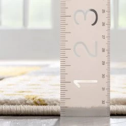 Good Vibes Margot Gold Modern Geometric Chevron 5 ft. 3 in. x 7 ft. 3 in. Area Rug by Well Woven -Linon Home Decor Sales gold well woven area rugs gv 01 5 1f 1000